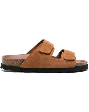 Palm Angels Touch-Strap Flap Sandals - Brown