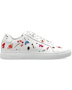 Paul Smith Floral Leather Trainers - White
