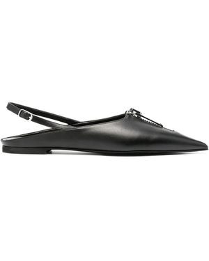 Stella McCartney Zipit Slingback Ballerina Shoes - Black