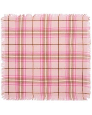 Bompard Woven Tartan Square Scarf - Pink