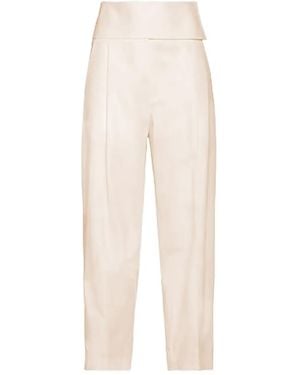 Jil Sander Pleated High-Waisted Trousers - White