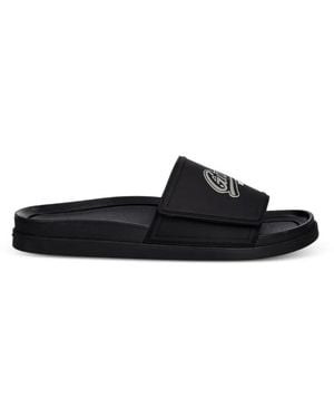 GANT Logo-Print Slides - Black