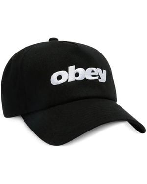 Obey Logo-Embroidered Baseball Cap - Black