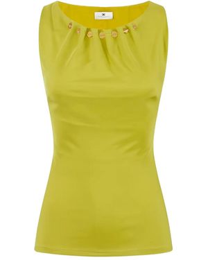 Elisabetta Franchi Button-Detail Sleeveless Top - Green