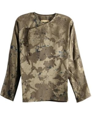 Uma Wang Floral-Print Tie-Fastening Blouse - Green