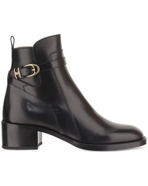 Sartore Buckle-Strap Ankle Boots - Black
