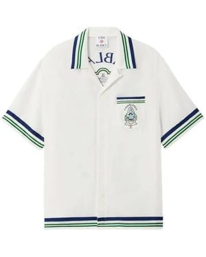 CASABLANCA Hotel Emblem Silk Shirt - White