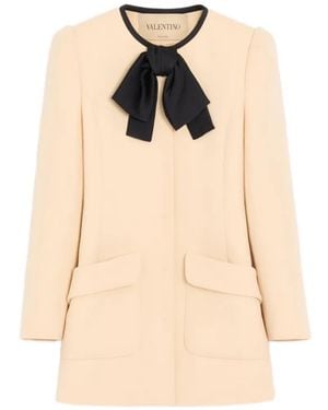 Valentino Garavani Wool Crepe Caban - Natural