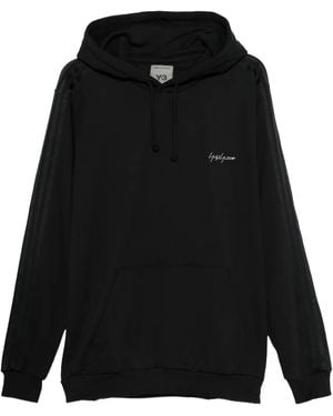 Yohji Yamamoto Logo-embroidered hoodie - Negro