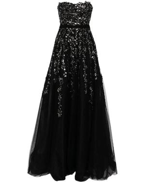 Saiid Kobeisy Sequin-Embellished Tulle Gown - Black