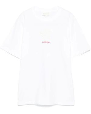 SHUSHUTONG クロップドTシャツ ホワイト ロゴクロップドTシャツ (ホワイト)