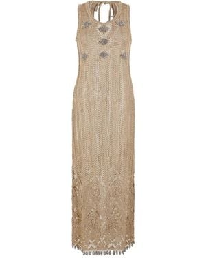 Rabanne Gehäkeltes Midikleid - Natur
