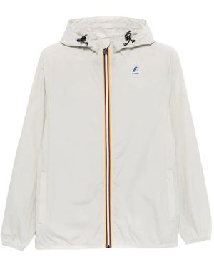 K-Way Hooded Zip-Front Jacket - White