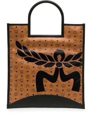 MCM Großer Aren Lauren Visetos Shopper - Schwarz