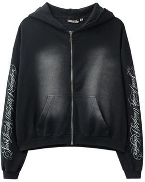 HELLSTAR Stud-Embellished Graphic-Print Hoodie - Black