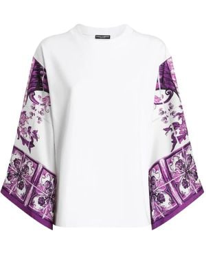 Dolce & Gabbana マジョリカプリント ブラウス - ホワイト