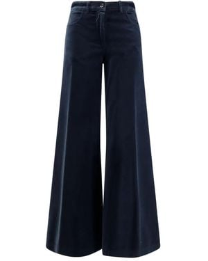 Aspesi Velvet-Texture Cotton Trousers - Blue