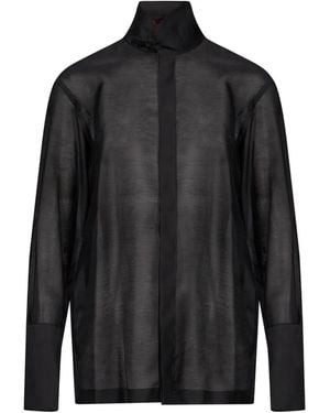 Thelatest Edith Semi-Sheer Shirt - Black