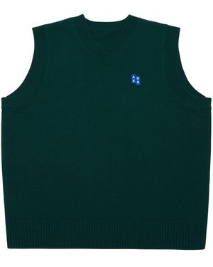 Adererror Logo-Patch Knitted Vest Top - Green