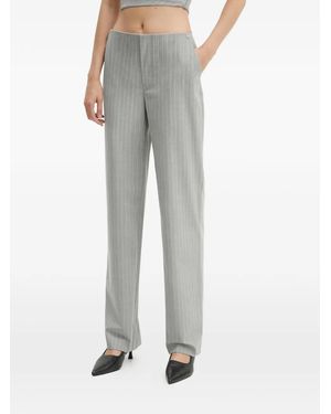 Moschino Pantalon À Fines Rayures - Grey