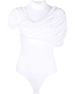 Viktor & Rolf Draped Asymmetric Bodysuit - White