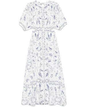 Maison Labiche Vestido largo Niessel Seashells - Blanco