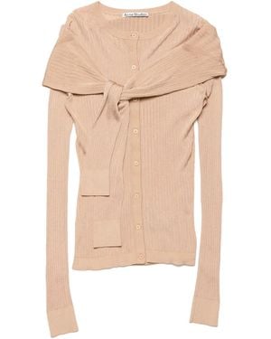 Acne Studios Gerippter Cardigan - Natur