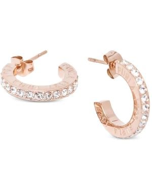 Furla Crystal-Embellished Logo-Engraved Earrings - Pink