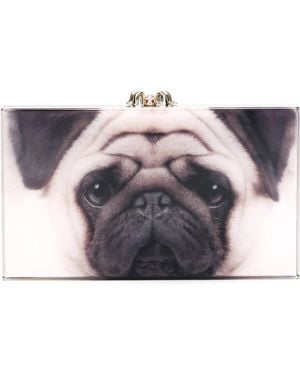 Charlotte Olympia 'Pandora' Pug Print Clutch - Multicolor