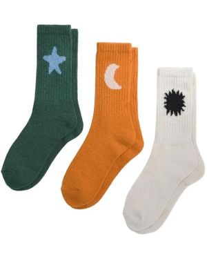 Vans Woven-Motif Ribbed Socks (Set Of Three) - White