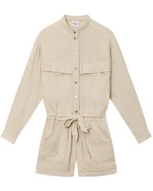 Isabel Marant Betyna Buttoned Belted Playsuit - White
