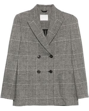 Circolo 1901 Double-Breasted Checked Blazer - Grey