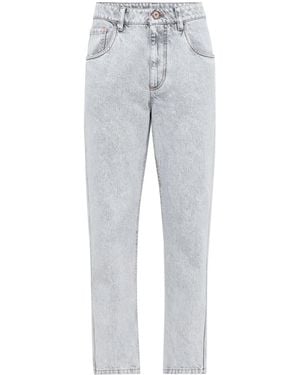 Brunello Cucinelli ミッドライズ テーパードジーンズ - グレー