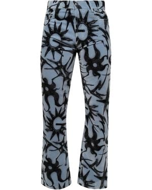 Casella Meyer Velvet Printed Trousers - Blue