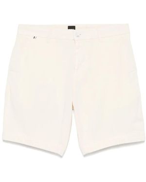 BOSS Gabardine Chino Shorts - White