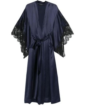 Carine Gilson Lace-Detail Robe - Blue