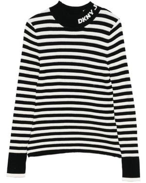 DKNY Jersey A Rayas De Manga Larga - Negro