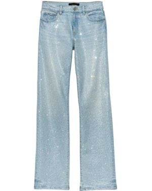 Purple Brand Vaqueros Rectos Con Apliques De Strass - Azul