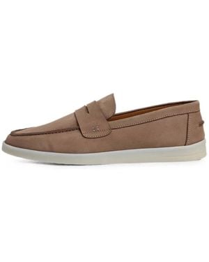 Hackett Zapatillas Saddle De Piel De Nobuk - Blanco