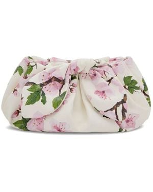 Oscar de la Renta Floral-Print Clutch Bag - White