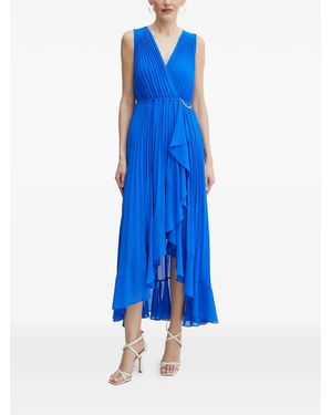 Morgan Pleated Chain Midi Dress - Blue
