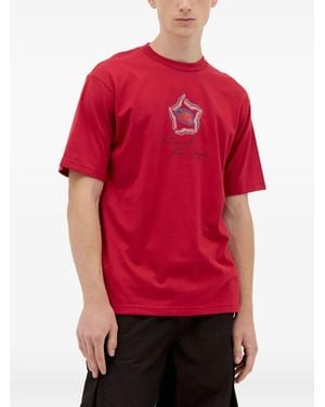 Ice & Techno Graphic-Print Crewneck T-Shirt - Red