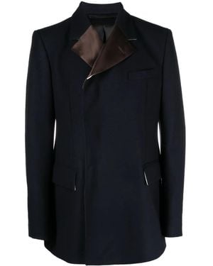 Wales Bonner Cappotto Histoire Con Revers A Lancia - Blu