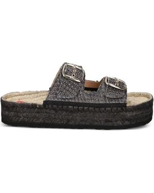 Love Moschino Double-Buckle Espadrilles - Black