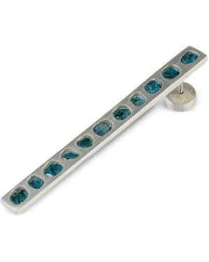 Parts Of 4 Sterling- Plate Diamond Earring - Blue