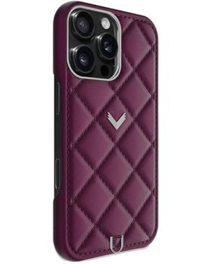 Velante Quilted Leather Iphone Case - Purple