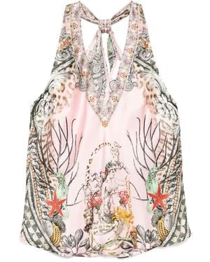 CAMILLA Top Con Scollo A V - Rosa