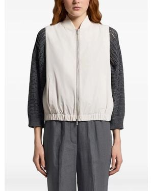 Peserico Elasticated-Hem Gilet - Grey