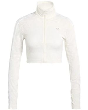 adidas Gestreepte Sweater Met Rits - Wit