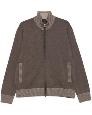 Paul & Shark Cardigan Con Zip - Marrone